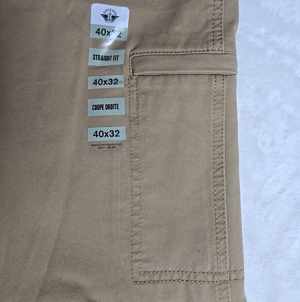 Dockers Mens Straight Fit Smart 360 Flex Go To Cargo Pants Khaki 40Wx32L - Picture 12 of 16